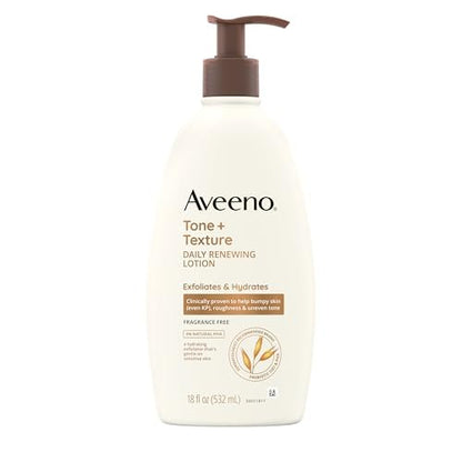Aveeno Tone + Texture Daily Renewing Body Lotion with Prebiotic Oat - Fragrance-Free, 18 fl. oz