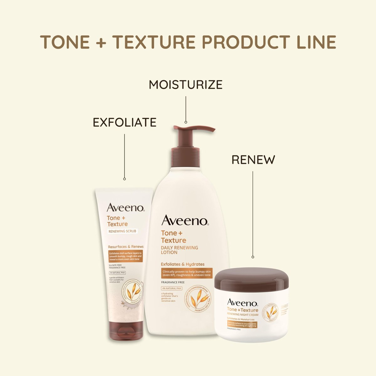 Aveeno Tone + Texture Daily Renewing Body Lotion with Prebiotic Oat - Fragrance-Free, 18 fl. oz - görsel 9