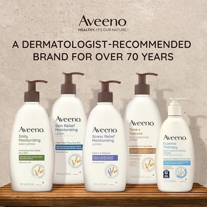 Aveeno Tone + Texture Daily Renewing Body Lotion with Prebiotic Oat - Fragrance-Free, 18 fl. oz