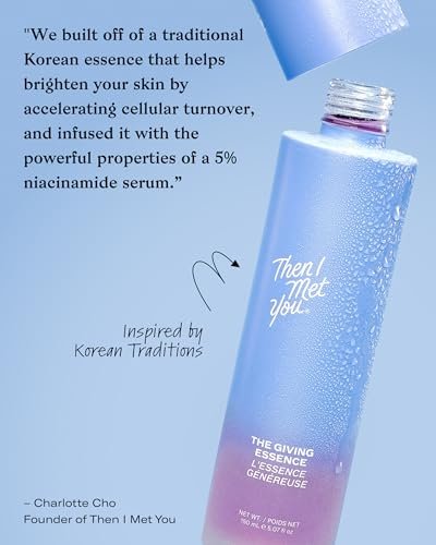 Then I Met You The Giving Essence – Brightening & Hydrating Vegan Korean Skincare with 5% Niacinamide, Fermented Galactomyces, Red Algae & Berries – All Skin Types (5.07 oz) Avelisse