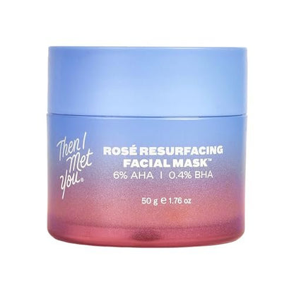 Then I Met You Rosé Resurfacing Facial Mask – Nourishing & Brightening AHA/BHA Acid Mask for Glass Skin, Vegan & Clean Skincare (1.76 oz) Avelisse