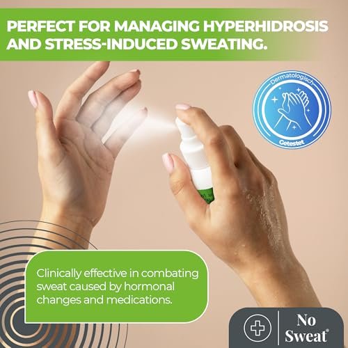 NO SWEAT Maximum Strength Antiperspirant Spray - 50ml - Strong Deodorant for Excessive Sweating & Hyperhidrosis Treatment, Lasts up to 7 Days Avelisse