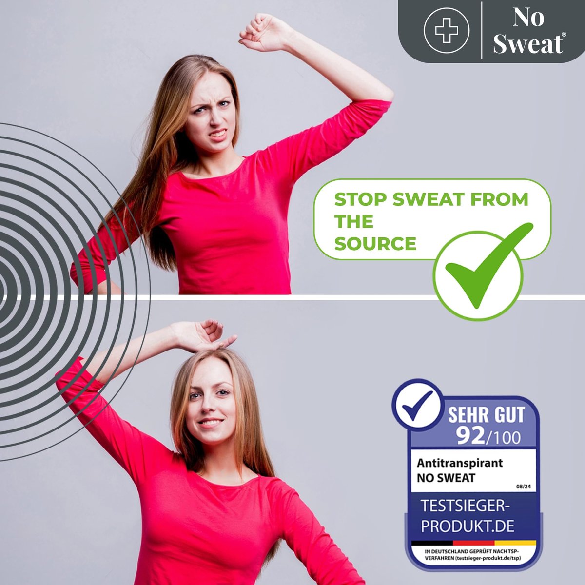 NO SWEAT Maximum Strength Antiperspirant Spray - 50ml - Strong Deodorant for Excessive Sweating & Hyperhidrosis Treatment, Lasts up to 7 Days Avelisse
