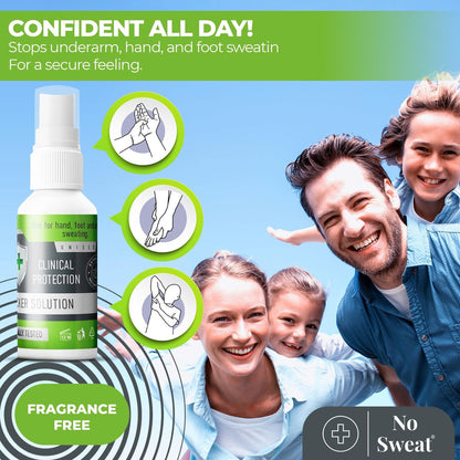 NO SWEAT Maximum Strength Antiperspirant Spray - 50ml - Strong Deodorant for Excessive Sweating & Hyperhidrosis Treatment, Lasts up to 7 Days Avelisse