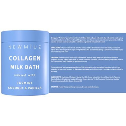 Creamy Coconut Collagen Milk Bath Soak Powder – Vanilla Jasmine Luxury Spa Bubble Bath Salt for Women Relaxation Gifts Avelisse