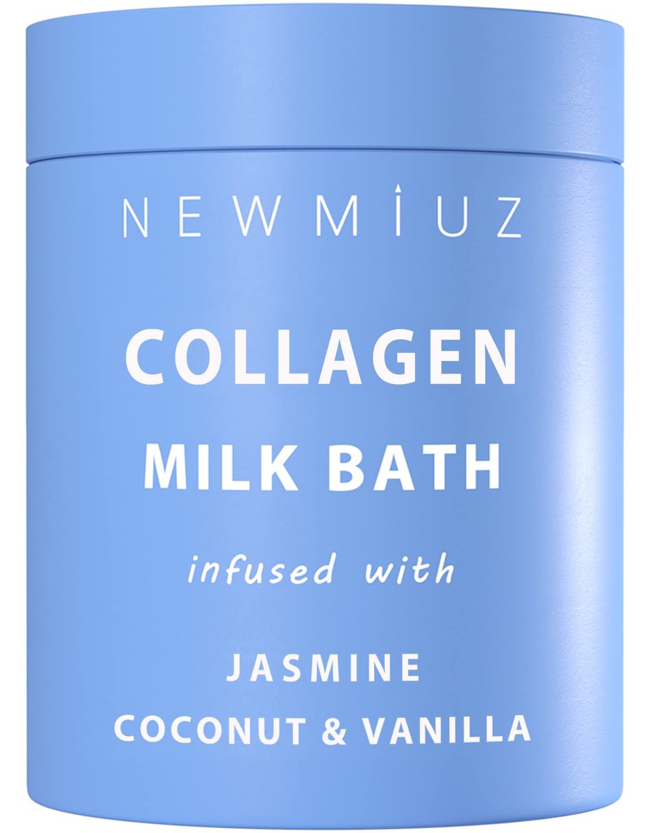 Creamy Coconut Collagen Milk Bath Soak Powder – Vanilla Jasmine Luxury Spa Bubble Bath Salt for Women Relaxation Gifts Avelisse