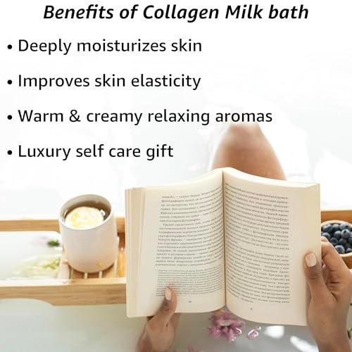 Creamy Coconut Collagen Milk Bath Soak Powder – Vanilla Jasmine Luxury Spa Bubble Bath Salt for Women Relaxation Gifts Avelisse