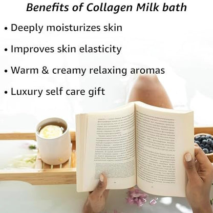Creamy Coconut Collagen Milk Bath Soak Powder – Vanilla Jasmine Luxury Spa Bubble Bath Salt for Women Relaxation Gifts Avelisse