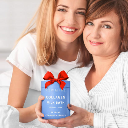 Creamy Coconut Collagen Milk Bath Soak Powder – Vanilla Jasmine Luxury Spa Bubble Bath Salt for Women Relaxation Gifts Avelisse