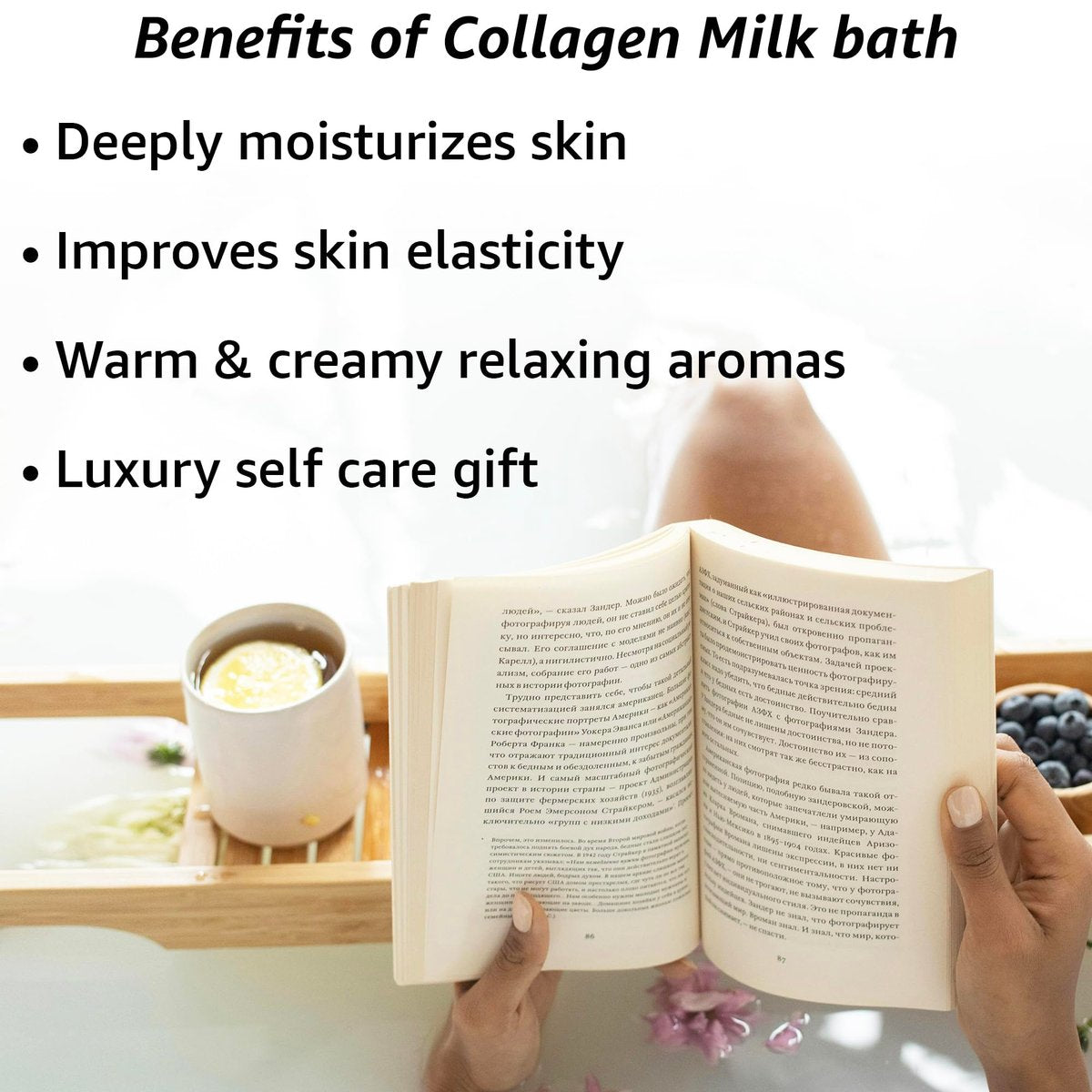 Creamy Coconut Collagen Milk Bath Soak Powder – Vanilla Jasmine Luxury Spa Bubble Bath Salt for Women Relaxation Gifts Avelisse