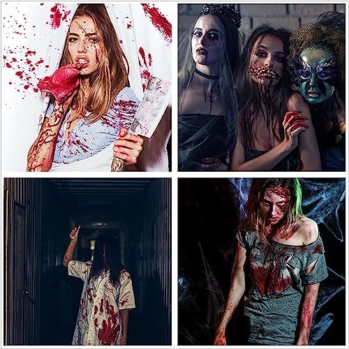 BOBISUKA 3PCS Halloween Fake Blood Makeup Kit - Coagulated, Spray & Dripping Blood for Realistic SFX Makeup - görsel 10