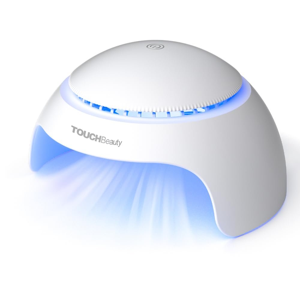 TOUCHBeauty TB-2130 Nail Dryer for Kids, Teens & Beginners – LED Fan & Light, Battery Powered, Safe, Non-Hands Tanned Version (White) Avelisse