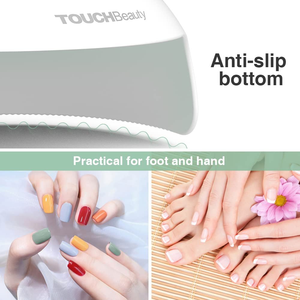 TOUCHBeauty TB-2130 Nail Dryer for Kids, Teens & Beginners – LED Fan & Light, Battery Powered, Safe, Non-Hands Tanned Version (White) Avelisse