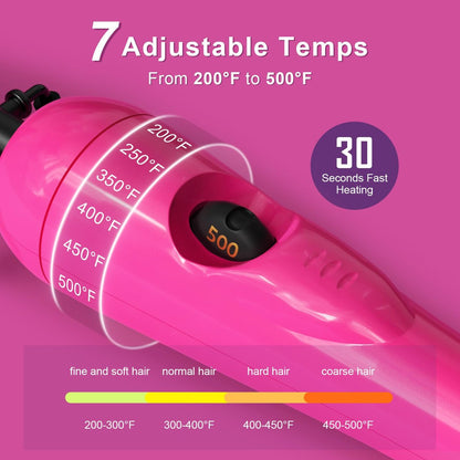 Mini Pink Hot Comb 500 Degree – Dual Voltage Electric Pressing Comb for Black Hair, Portable Ceramic Straightening Comb for 4C Hair, Wigs & Beard Avelisse