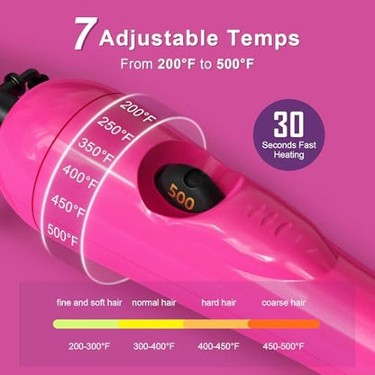 Mini Pink Hot Comb 500 Degree – Dual Voltage Electric Pressing Comb for Black Hair, Portable Ceramic Straightening Comb for 4C Hair, Wigs & Beard Avelisse