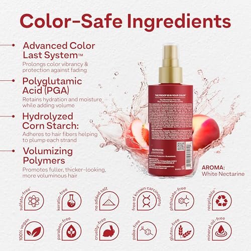 Colorproof Volume Blow Dry Spray Primer 6.7 Fl. Oz. – Volumizing Heat Protection Spray with White Nectarine Scent Avelisse