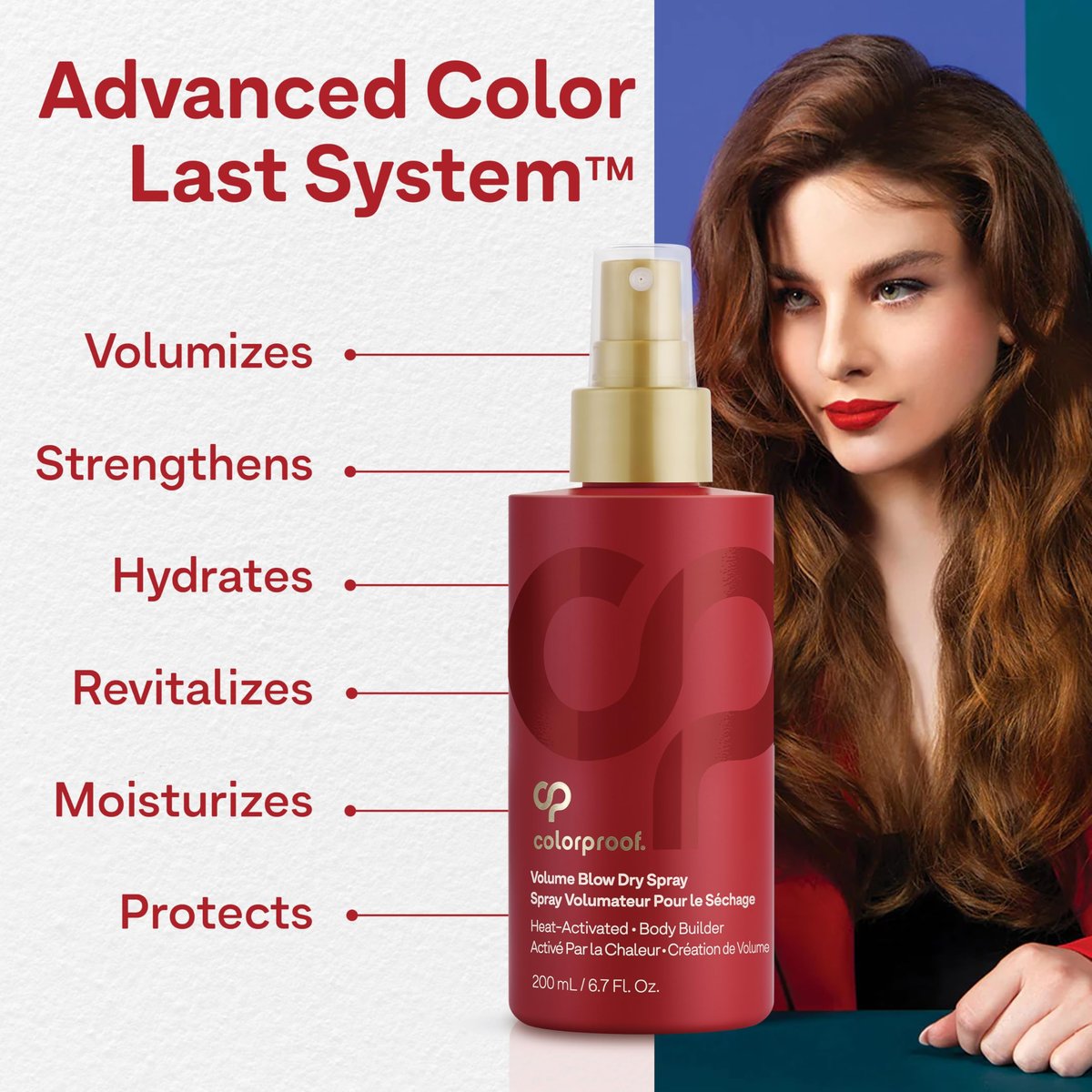 Colorproof Volume Blow Dry Spray Primer 6.7 Fl. Oz. – Volumizing Heat Protection Spray with White Nectarine Scent Avelisse