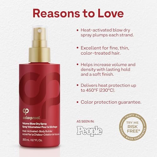 Colorproof Volume Blow Dry Spray Primer 6.7 Fl. Oz. – Volumizing Heat Protection Spray with White Nectarine Scent Avelisse