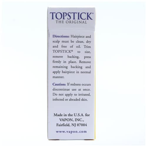 Vapon Topstick Original Men's Grooming Tape - 50 Count 1/2" x 3" Double Sided Clear Tape for Toupee & Wig Adhesion - Hypoallergenic, Waterproof, Latex-Free - görsel 12
