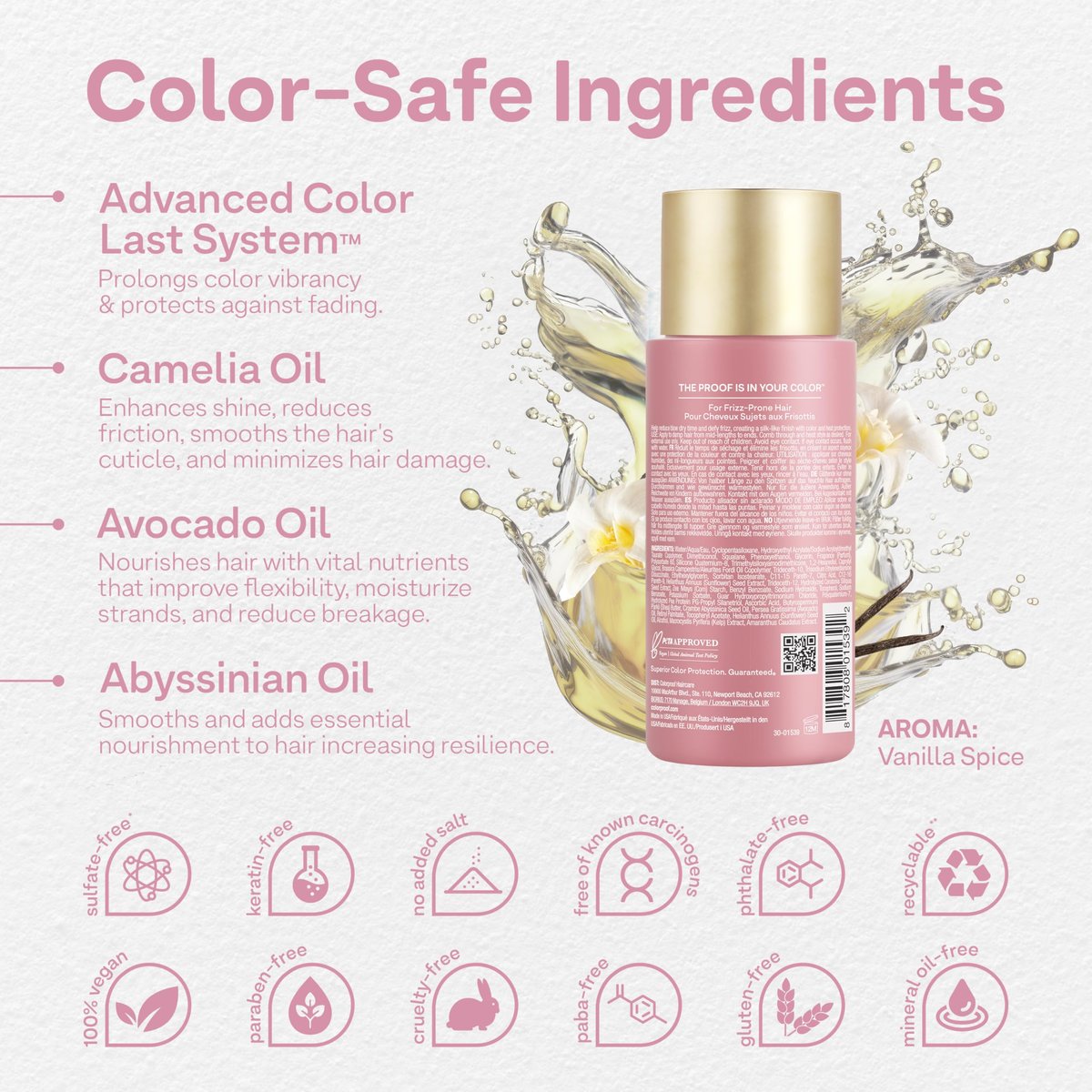 ColorProof Plush Locks Leave-in Smoothing Lotion – Anti-Frizz, Reduces Blow Dry Time, Sulfate-Free, Vegan, 6.7 fl oz Avelisse
