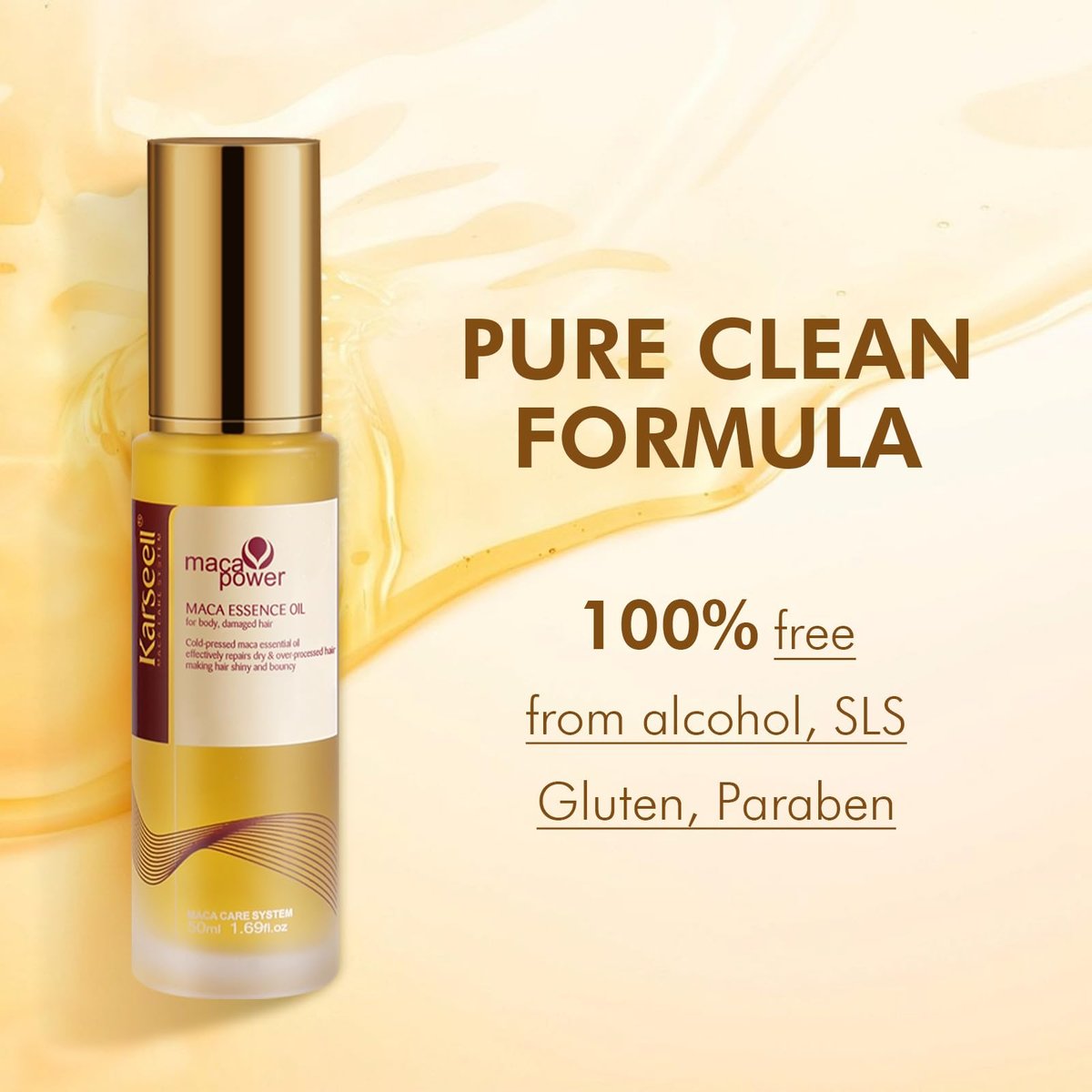 Karseell Moroccan Argan Oil for Hair – Cold Pressed, Weightless Hair Serum for Dry, Damaged Hair – 1.69 Fl Oz Avelisse