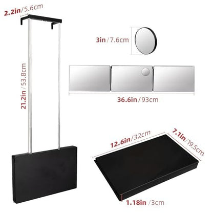 SELF FIND 3-Way Mirror for Hair Cutting – 360° Adjustable Barber Mirror with Height-Adjustable Telescoping Hooks for Makeup and Hair Styling Avelisse