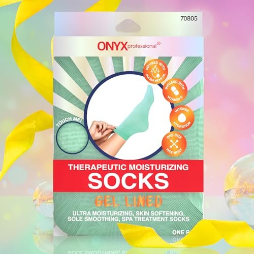 Onyx Professional Gel Moisturizing Socks – Hydrating Dry Feet Treatment for Cracked Heels, One Size Reusable Spa Socks for Women and Men - görsel 2
