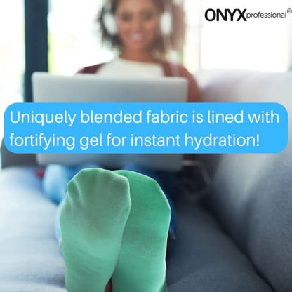 Onyx Professional Gel Moisturizing Socks – Hydrating Dry Feet Treatment for Cracked Heels, One Size Reusable Spa Socks for Women and Men