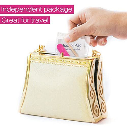48 Sets Disposable Manicure Kit - 3-Piece Mini Nail Files Set with 100/180 Grit, Wood Stick & Nail Polish Remover Pads
