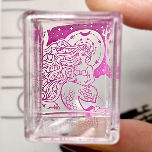 Maniology Ice Cube Clear Rectangular Stamper with Scraper Card – Transparent Silicone Nail Stamping Tool for Precise Art Transfer - görsel 10