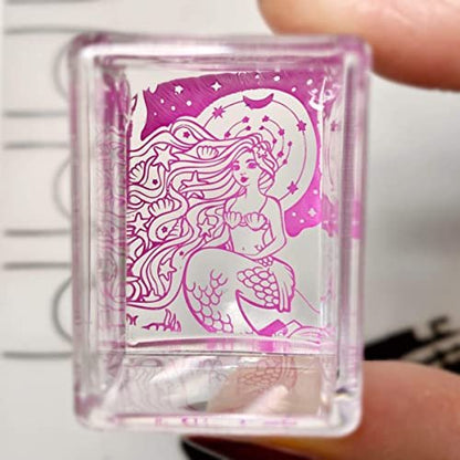 Maniology Ice Cube Clear Rectangular Stamper with Scraper Card – Transparent Silicone Nail Stamping Tool for Precise Art Transfer