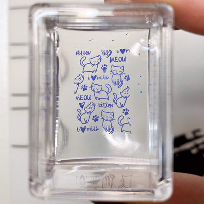 Maniology Ice Cube Clear Rectangular Stamper with Scraper Card – Transparent Silicone Nail Stamping Tool for Precise Art Transfer