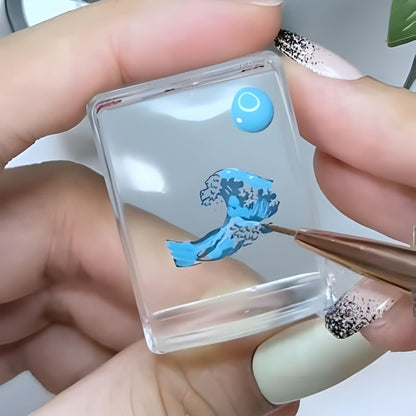 Maniology Ice Cube Clear Rectangular Stamper with Scraper Card – Transparent Silicone Nail Stamping Tool for Precise Art Transfer
