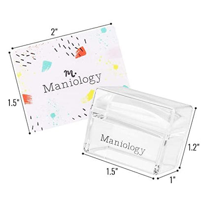 Maniology Ice Cube Clear Rectangular Stamper with Scraper Card – Transparent Silicone Nail Stamping Tool for Precise Art Transfer