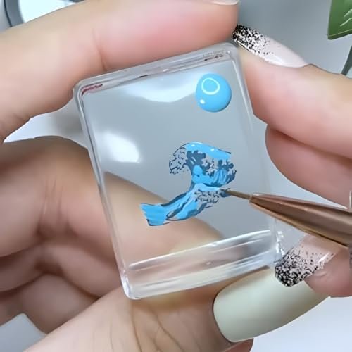 Maniology Ice Cube Clear Rectangular Stamper with Scraper Card – Transparent Silicone Nail Stamping Tool for Precise Art Transfer - görsel 16
