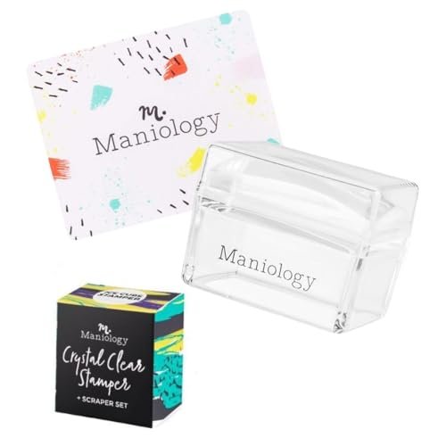 Maniology Ice Cube Clear Rectangular Stamper with Scraper Card – Transparent Silicone Nail Stamping Tool for Precise Art Transfer - görsel 2