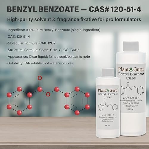 Benzyl Benzoate USP Grade Liquid 8 fl. oz. – Premium for Fragrance Compounds, Cosmetics, Hair & Scalp Products - görsel 6