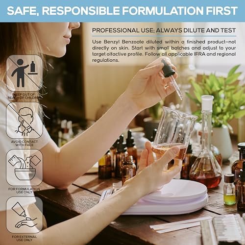 Benzyl Benzoate USP Grade Liquid 8 fl. oz. – Premium for Fragrance Compounds, Cosmetics, Hair & Scalp Products - görsel 14