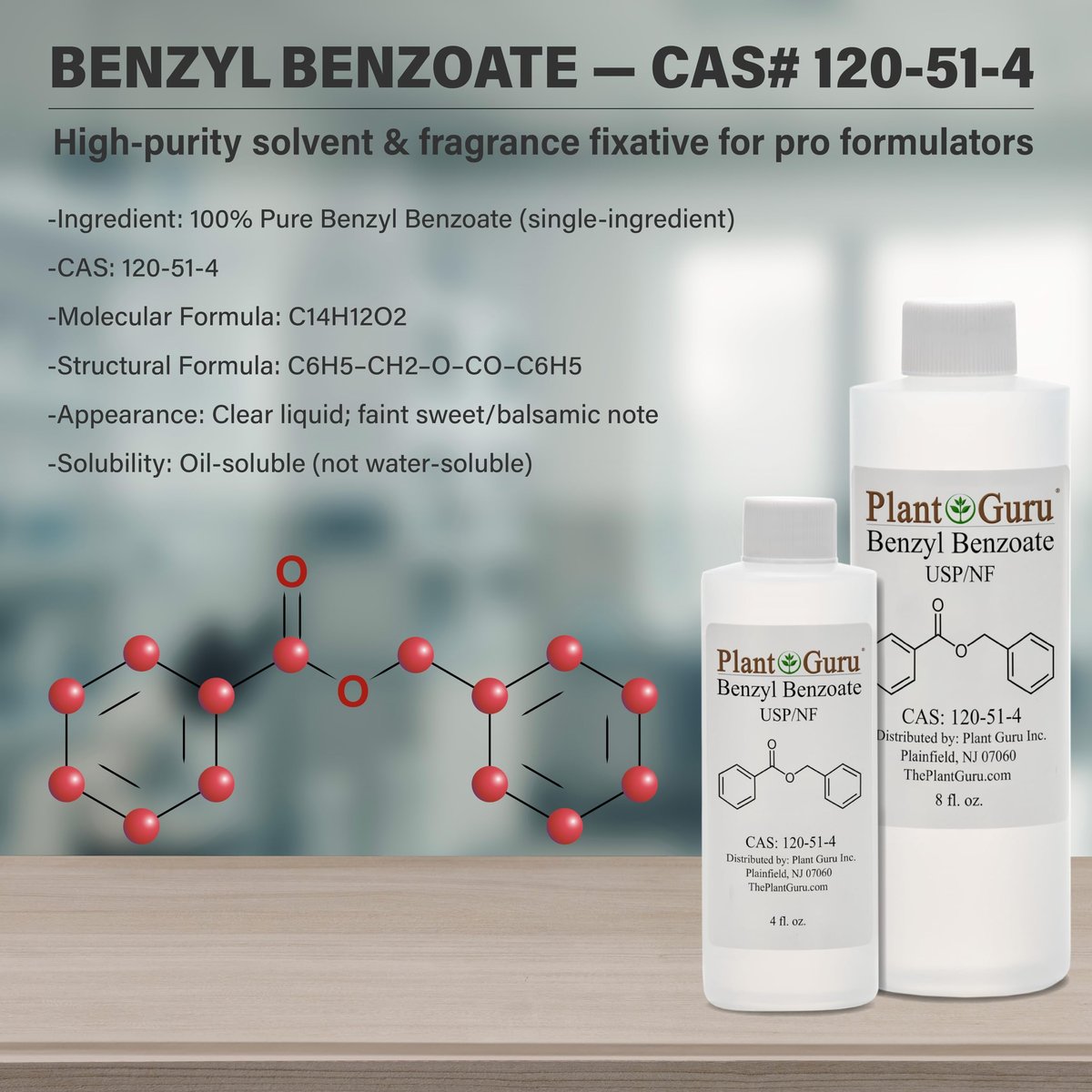 Benzyl Benzoate USP Grade Liquid 8 fl. oz. – Premium for Fragrance Compounds, Cosmetics, Hair & Scalp Products - görsel 5