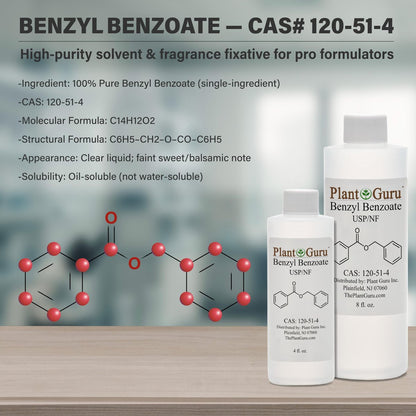 Benzyl Benzoate USP Grade Liquid 8 fl. oz. – Premium for Fragrance Compounds, Cosmetics, Hair & Scalp Products