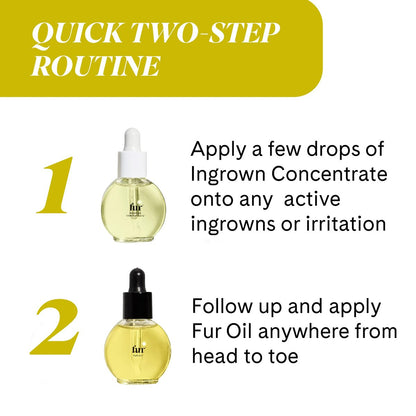 Fur Ingrown Hair Care Duo: Two-Step Preventative Treatment - Oil & Concentrate, 0.5 fl oz each Avelisse