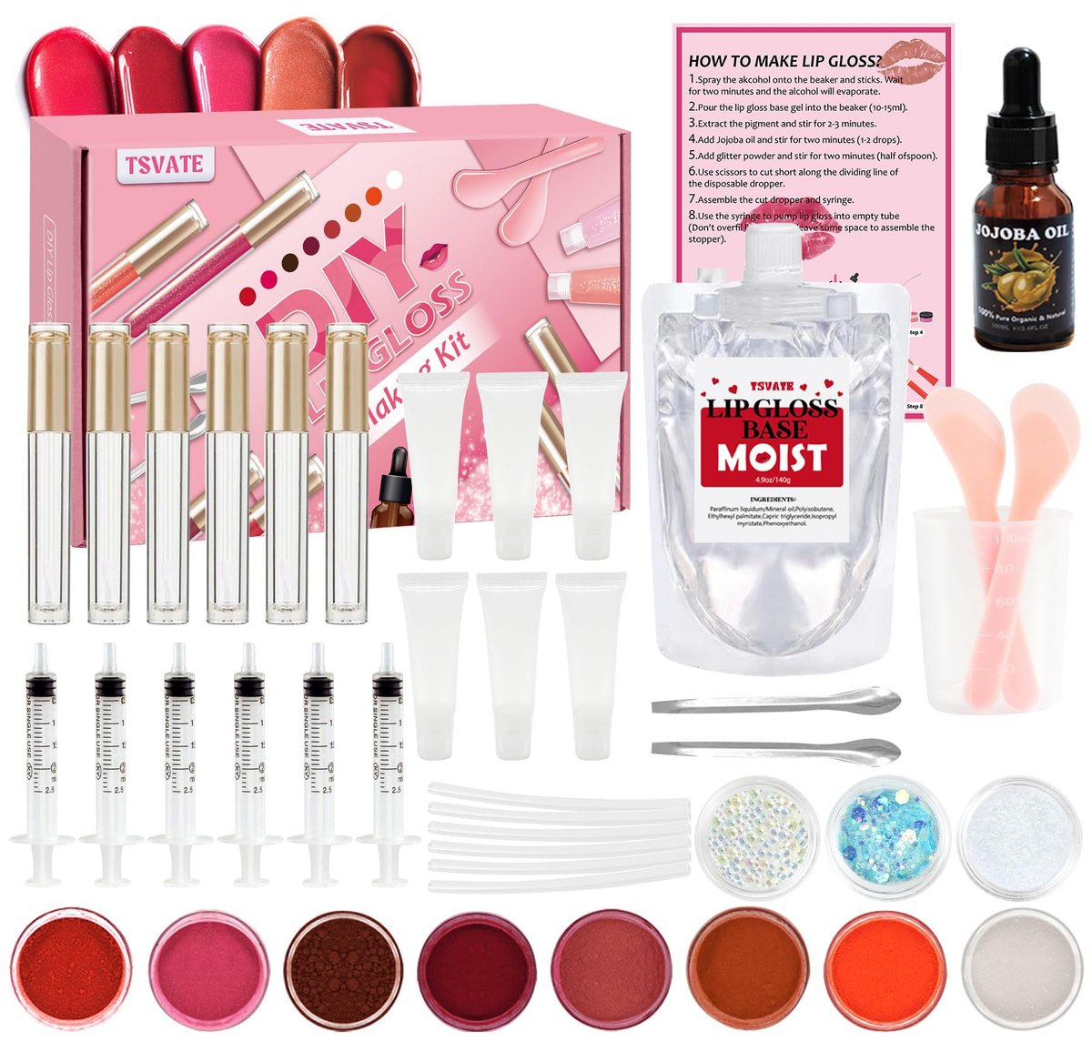 DIY Lip Gloss Making Kit by TSVATE – Make Your Own Moisturizing Lip Gloss Set for Girls & Women Avelisse
