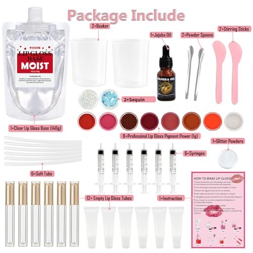 DIY Lip Gloss Making Kit by TSVATE – Make Your Own Moisturizing Lip Gloss Set for Girls & Women Avelisse