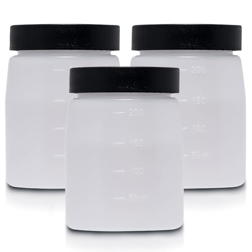 Bronze Tan Replacement Cups with Lids (3 Pack) - 200ml Storage Bottles for DHA Spray Tan Avelisse