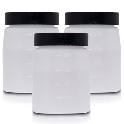 Bronze Tan Replacement Cups with Lids (3 Pack) - 200ml Storage Bottles for DHA Spray Tan Avelisse