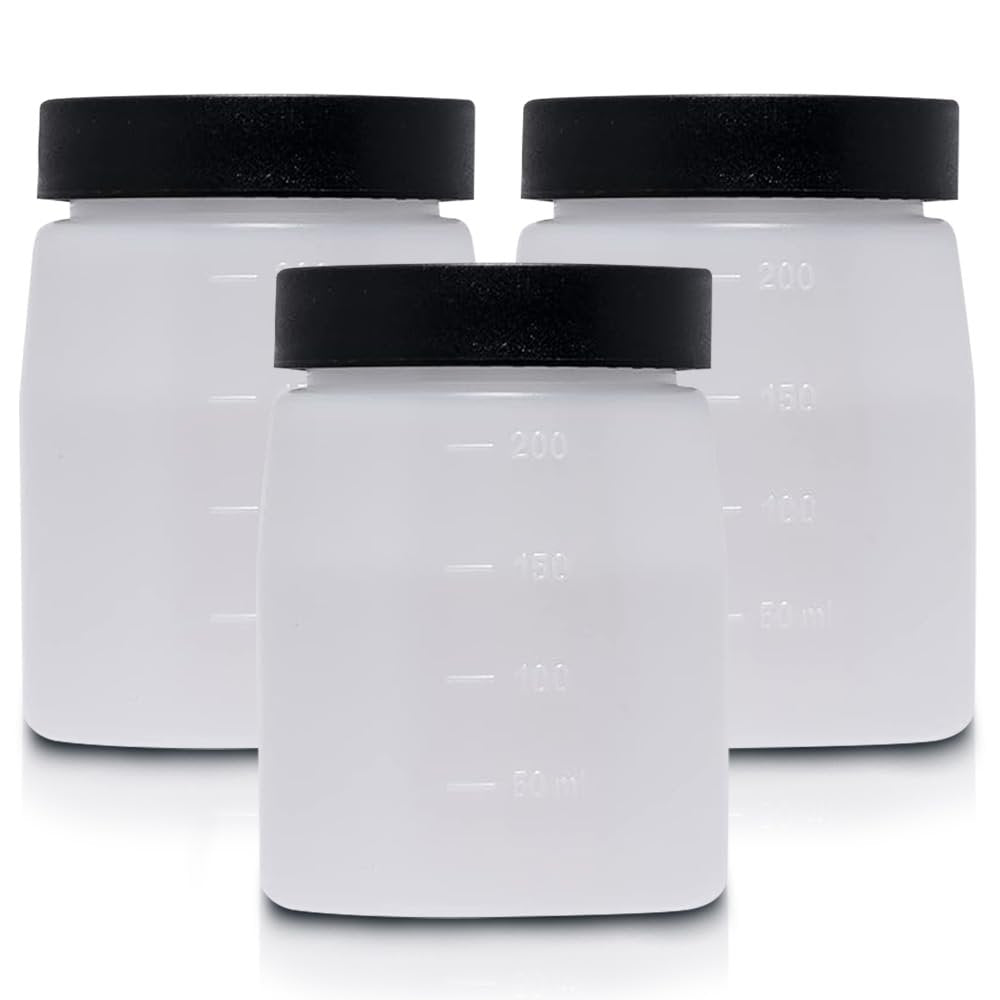 Bronze Tan Replacement Cups with Lids (3 Pack) - 200ml Storage Bottles for DHA Spray Tan Avelisse