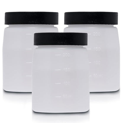 Bronze Tan Replacement Cups with Lids (3 Pack) - 200ml Storage Bottles for DHA Spray Tan Avelisse