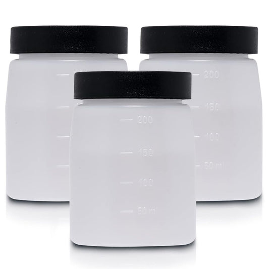 Bronze Tan Replacement Cups with Lids (3 Pack) - 200ml Storage Bottles for DHA Spray Tan Avelisse