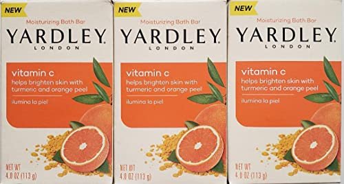 Yardley London Vitamin C Moisturizing Bath Bar with Turmeric and Orange Peel - 4oz (Pack of 3) Avelisse