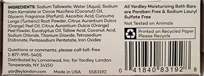 Yardley London Vitamin C Moisturizing Bath Bar with Turmeric and Orange Peel - 4oz (Pack of 3) Avelisse